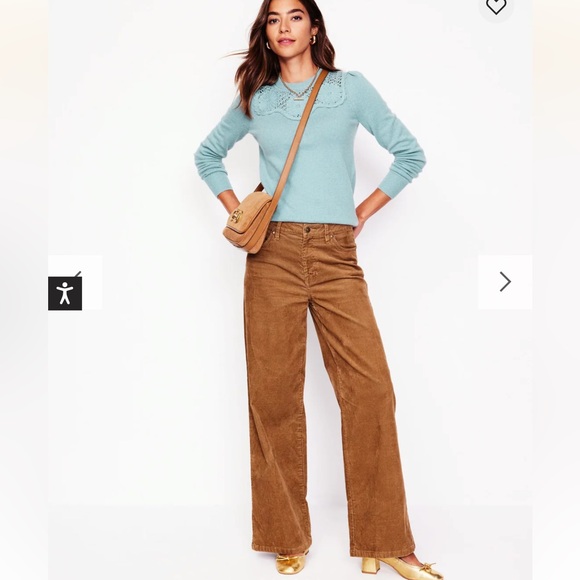 BODEN Flower Motif Jumper - Seamist Blue Melange - XS - Picture 3 of 9